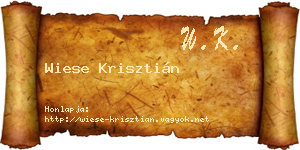 Wiese Krisztián névjegykártya